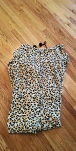 Leopard Hoodie Footie pajamas (adult)